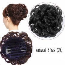 Load image into Gallery viewer, 4colors short High Temperature Fiber Hair Bun Synthetic Hair  curly  Claw Clip in/on Ponytail Hair Extensions