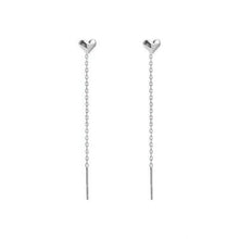 Load image into Gallery viewer, Silver s925 silver needle love ear line simple temperament whole body 925 silver tassel heart-shaped temperament ear line female