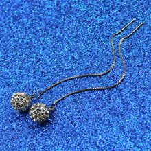 Load image into Gallery viewer, Jewelry tassel long earrings ear line 925 sterling silver ear jewelry Shambhala Austrian rhinestone ball earrings