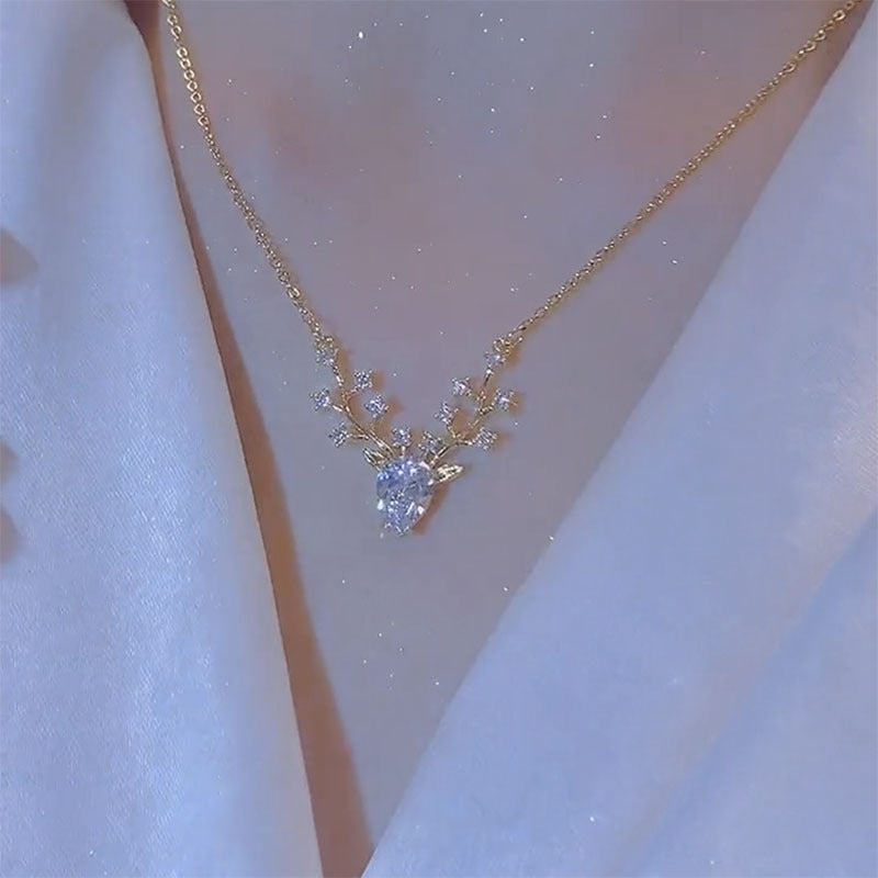 Glitter Deer Titanium Necklace
