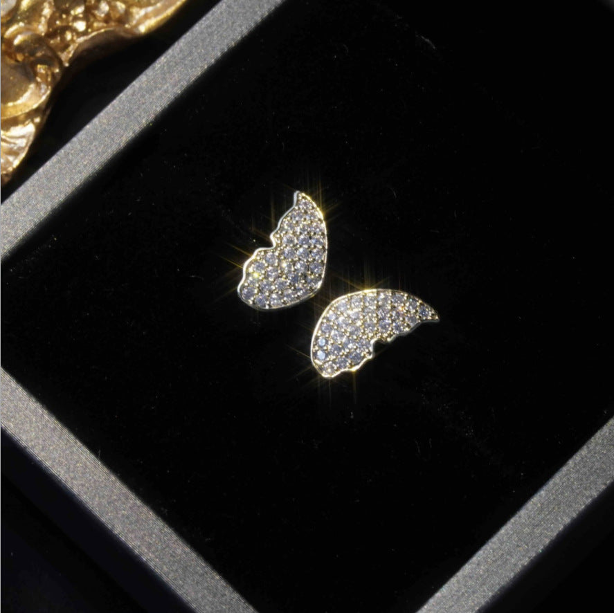 Microset Double Detachable Double Butterfly Earrings