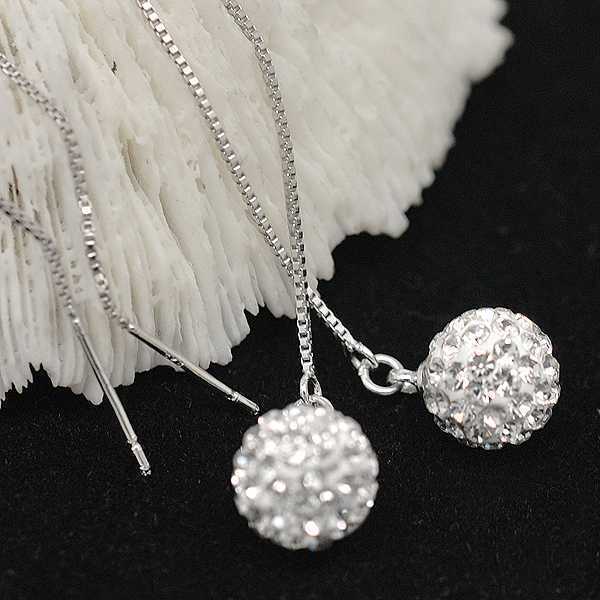 Shambhala earrings earrings fashion tassel long style studded with crystal diamond ball earrings