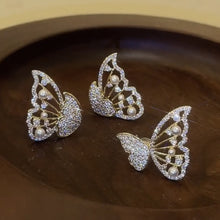 Load image into Gallery viewer, Microset Double Detachable Double Butterfly Earrings