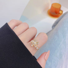 Load image into Gallery viewer, Micro-Set Zircon Colored Sunflower Rotating Pinwheel Open Ring