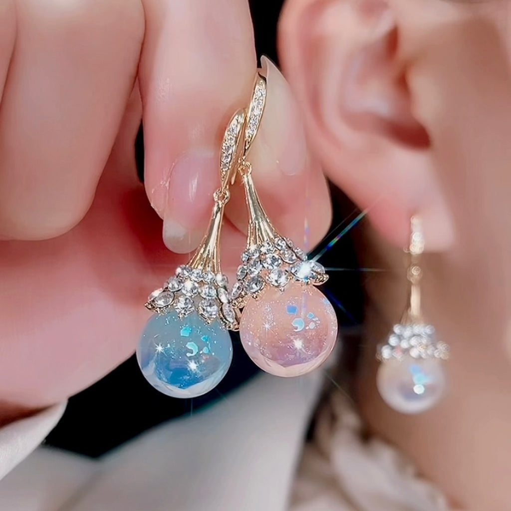 Mermaid Hime pearl drop earrings for women