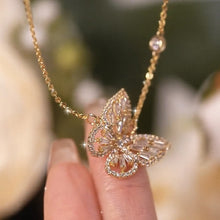 Load image into Gallery viewer, Micro-Set Zircon Spring Butterfly Necklace