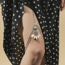 Load image into Gallery viewer, Boho Vintage Shell Turquoise Leg Chain